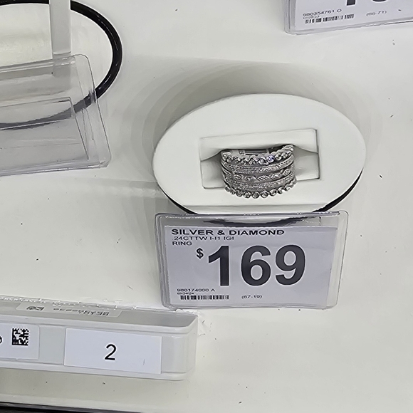 Sterling Silver and Diamond Stack look ring. Size 7. Purchased from Sam's Club. - Picture 6 of 7